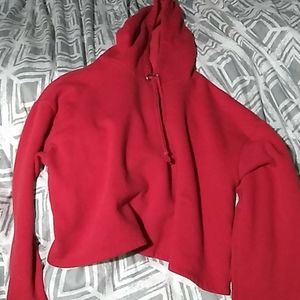 Red cropped hoodie